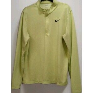 Nike Dri-Fit Men’s M Lime Green 1/4 Zip Pullover Athletic Running Training Tee